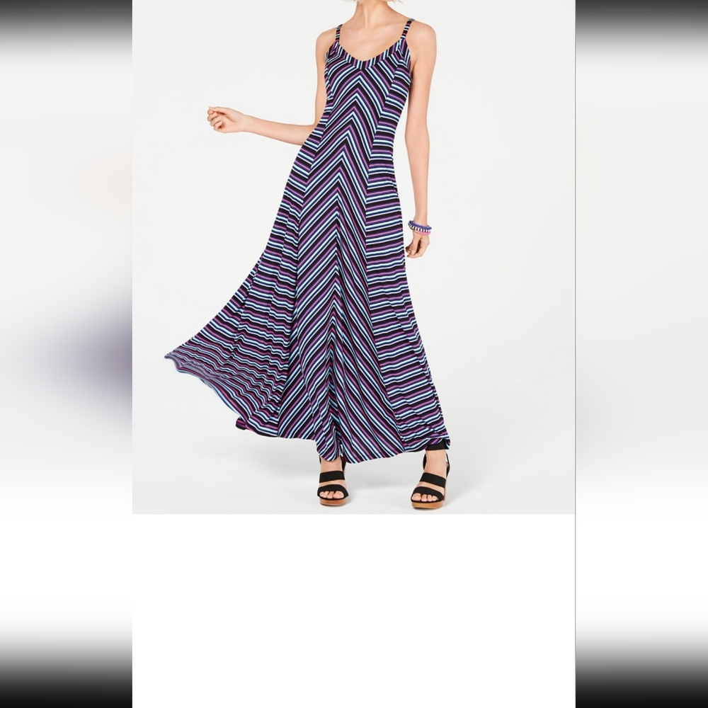 INC International Concepts Multicolor Chevron Maxi Dress